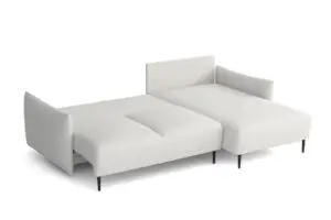 סלון פינתי נפתח למיטה דגם לאמבי מיני מבית ביאנקו , סלון פינתי עם שזלונג , מושב נוח , ספה שמתאימה גם לרביצה , מגיע עם כרית נוי עגולה , הסלון אוניברסלי גם פינה שמאל גם פינה ימין , עם ארגז מצעים ומיטה זוגית גדולה , גודלה 240 על 160 על רגליים גבוהות לאלה ביניכם שאין להם סלון מספיק גדול הספה תאפשר נוחות מרבית ופרקטיות מקסימאלית