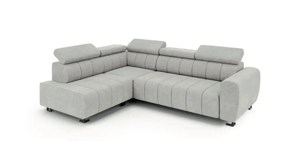 סלון דגם לוטוס - סלון פינתי נפתח למיטה עם ארגז מצעיים בעיצוב מודרני , הסלון הפינתי עם מיטה זוגית המיועדת לשינה קבועה עם 5 ראשים מתכווננים על רגליים גבוהות ניתן לשים לב יש מנגננון הרחבת מושב המאפשר ישיבה רביצתית בהתאם לצורך המנגנון ידני ובנוסף פתיחת ארגז נוחה וקלה גודל הסלון 280 על 210 אם מיטה זוגית וארגז מצעים עם אופציית הרחבת מושב ידנית