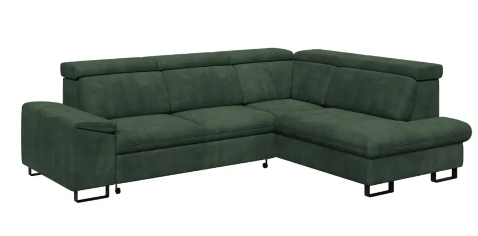 סלון פינתי דגם בנגקוק - נפתח למיטה , סלון איכותי עם מושב נוח ומנחם עמוק , 5 ראשים מתכווננים ארגז מצעים גדול ומיטה זוגית נשלפת על רגליים גבוהות , הסלון מגיע במגוון רחב של צבעים מידות הסלון 299 על 220