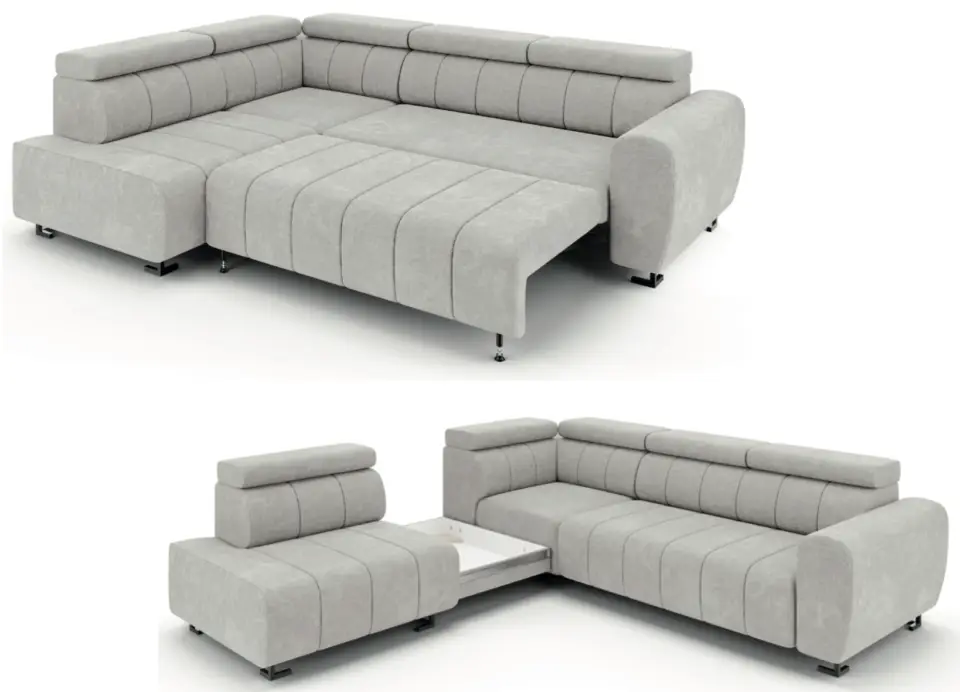 מערכת ישיבה יוקרתית נפתח למיטה ועם ארגז מצעים. מנגנון Puma להרחבת המושב.