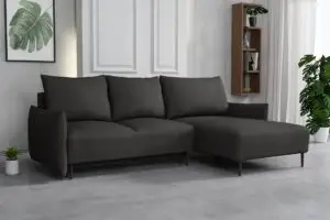 סלון פינתי נפתח למיטה דגם לאמבי מיני מבית ביאנקו , סלון פינתי עם שזלונג , מושב נוח , ספה שמתאימה גם לרביצה , מגיע עם כרית נוי עגולה , הסלון אוניברסלי גם פינה שמאל גם פינה ימין , עם ארגז מצעים ומיטה זוגית גדולה , גודלה 240 על 160 על רגליים גבוהות לאלה ביניכם שאין להם סלון מספיק גדול הספה תאפשר נוחות מרבית ופרקטיות מקסימאלית