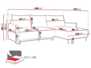סלון פינתי נפתח למיטה דגם לאמבי מיני מבית ביאנקו , סלון פינתי עם שזלונג , מושב נוח , ספה שמתאימה גם לרביצה , מגיע עם כרית נוי עגולה , הסלון אוניברסלי גם פינה שמאל גם פינה ימין , עם ארגז מצעים ומיטה זוגית גדולה , גודלה 240 על 160 על רגליים גבוהות לאלה ביניכם שאין להם סלון מספיק גדול הספה תאפשר נוחות מרבית ופרקטיות מקסימאלית